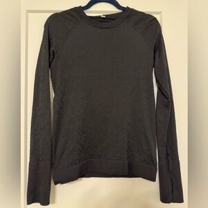 Lululemon athletica Rest Less Pullover Black Floral Textured Long Sleeve